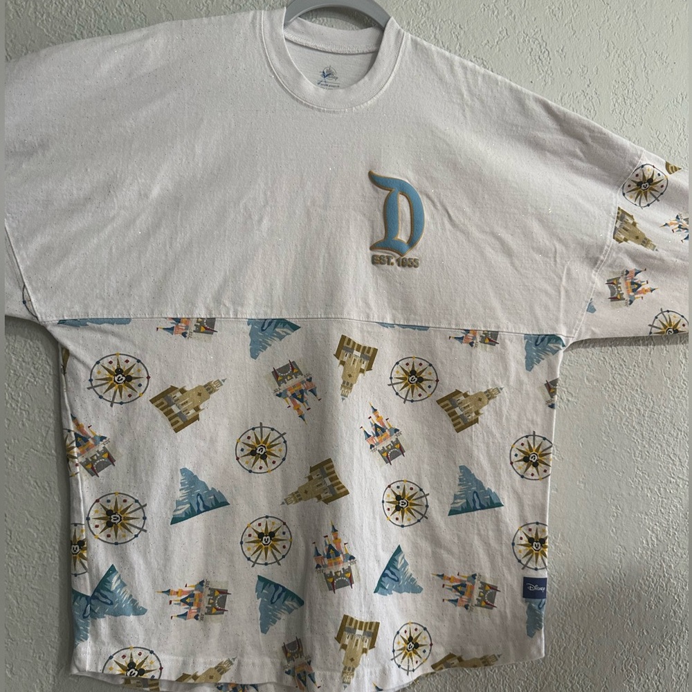 Disneyland Resort Spirit Jersey White Allover Print Long Sleeve Top Size S - Picture 12 of 16